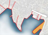 Barcode blocking the accessibility to the waterfront.
