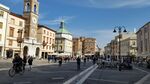 The economical hand social heart of the city, housing the principal shops, pubs and cafes, "Tre Martiri Square" owns its name to a tragical episode occurred during the World War II when three partisans were hanged by the german troops. (Luca Maresi)