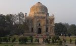 Shisha Gumbad (literal English translation: glass dome) is a tomb of the Lodhi Dynasty and is believed to have possibly been constructed in the late 15th century. There are four tombs in the Lodhi Gardens including the Shisha Gumbad. Initially, all the tombs were built independently and were not connected. In early 20th century, a park was developed which was inaugurated by Lady Willingdon bringing the four monuments into one garden. The garden is an important part of Indian history and is open for public access. Geo location: 28°35′37.3884″N 77°13′12.6192″E.