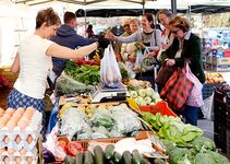 The local market for food and vegetables