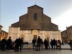 The Basilica San Petronio in Bologna was built in the year 1388 and got his effectiveness from january 1389. It is located in the very center of Bologna, with its main facade, unfinished, facing the Piazza Maggiore. Dedicated to the holy San Petronio (Bishop between 431 to 450) as a thanking for recovered freedom of the city. For this reason, the church was built since the beginning not as Cathedral, but as a civic and votive temple. As an opportunity for the people to show their devotion to the city it has been also the forum for demonstrations of public religiosity and citizens´spirit. It is the architectural expression of a new beginning of the city history and also and expression of identity of the city and its citizens. 44°29'36.5”N 11°20'35.6”E